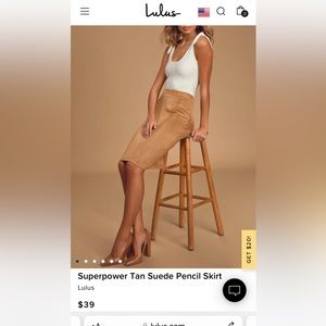 Lulu’s Tam Suede Pencil Skirt